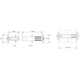 HEXATON M6 x 39-45mm Connecting Bolts - Pack of 50 | Furniture Connecting Screws Nickel Plated Steel