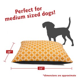 Majestic Pet Medium Rectangle Washable Non Slip Comfy Dog Bed - Crate & Kennel Bed for Medium Breed Dogs - 35 x 28 Inch - Links Yellow