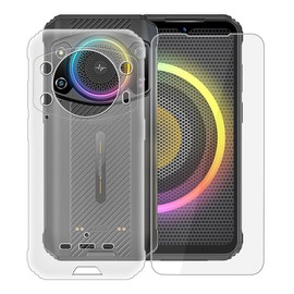 KJYFOANI for Ulefone Armor 21 Case with 1 x Tempered Glass Screen Protector, Transparent Shockproof Solf Silicone Protection Case for Ulefone Armor 21, Case for Women Men, (6.58") - Crystal Clear