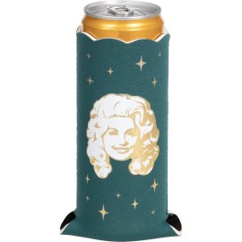 Hoffmaster Dolly Parton Slim Green Christmas Can Cooler Sleeve Polyester Party Favor
