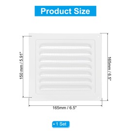 PATIKIL 7x7" Attic Vent Soffit Vent, Aluminum Alloy Rectangular Floor HVAC Air Vent Covers Metal Return Grille Louver with Screen Mesh and Screw for Wall Ceiling Attic Doors Home