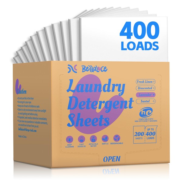 Laundry Detergent Sheets - Laundry Sheets, 400 Loads, Eco-Friendly, Plastic-Free,