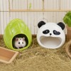 WishLotus Ceramic Hamster Hideout, Panda Shape Hamster House and Habitat,