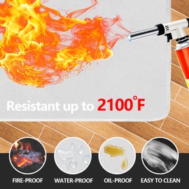 2PCS Heat Resistant Mats for Countertop,16x20 in Fireproof Air Fryer Mat,Grill Mats for outdoor Grill to Protect Your Prep Table and Outdoor Grill Table, Kitchen Countertop Protector Hot Pad,Gray