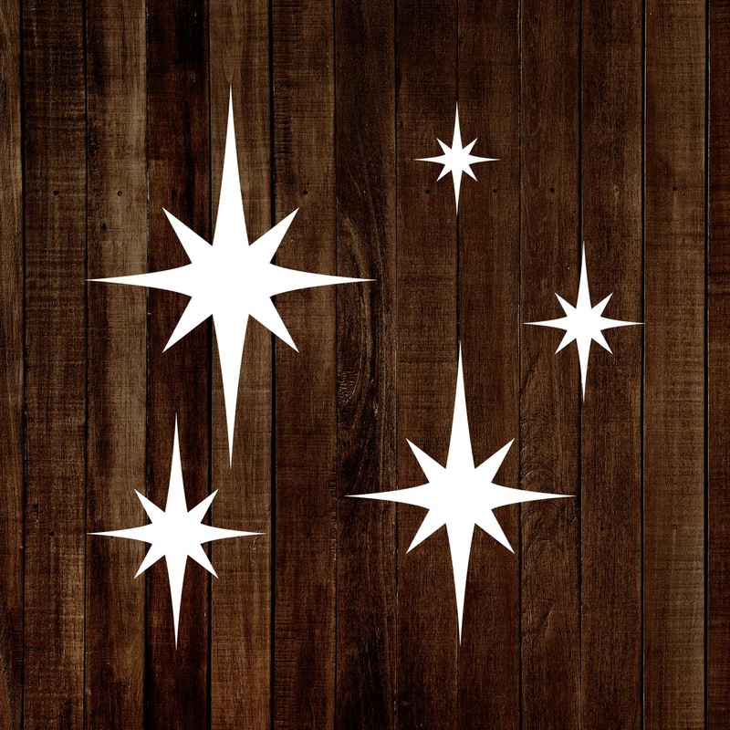MAGJUCHE Abstract Stars Stencil 6 Inches, Reusable Starburst Stencil for