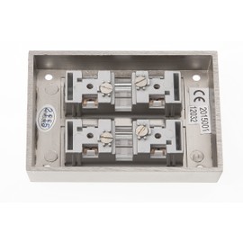 HUBER Surface-Mounted Bell Push Button 2 Compartments Made of Real Metal - Doorbell Push with Name Plate - Front Door Bell Surface-Mounted Brass - Bell Front Door 2 Compartments