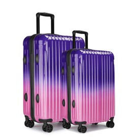 sukiost Luggage Set, 20 Inch Carry on Luggage, 24 Inch Checked Luggage Lightweight Hardside Suitcase With Spinner Wheels, TSA Lock, 2-Piece Set