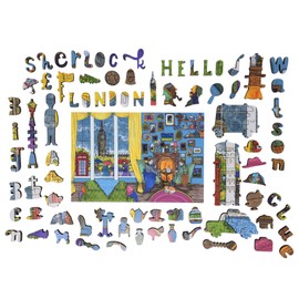 Wooden Puzzle for Adults - Uniquely Shaped Pieces - Made in The USA by FoxSmartBox - 415 Pieces - You Know My Methods, Watson