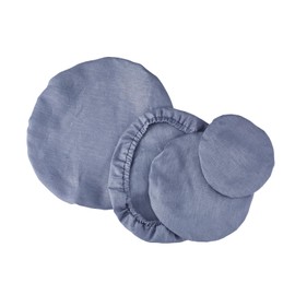 INYOWAKI 100% Pure Linen Bowl Covers For Bread Proofing, 4 Pcs Elastic Reusable Solid Color Cloth Fabric Bowl Covers,XL Organic Washable Large Stretch Sourdough Lids 6 * 8 * 10 * 12 Inches, Blue