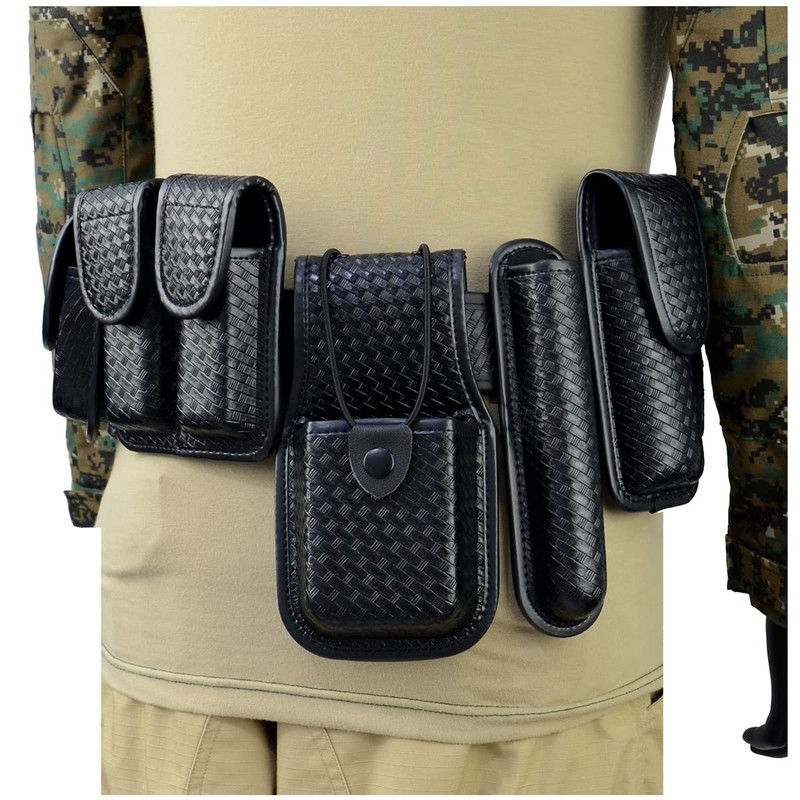 ROCOTACTICAL 8-in-1 Law Enforcement Duty Web Belt Rig, Basketweave Police
