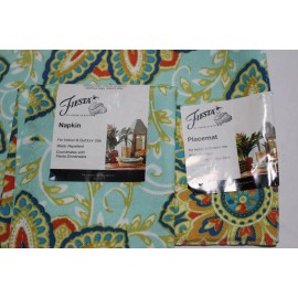 FIESTA Ocala ~ Two Fabric 19" Sq Napkins & Two Fabric 18" x 13"  Placemats NWT