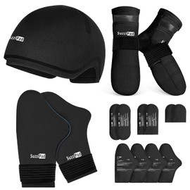 SUZZIPAD Guantes y calcetines de hielo SuzziPad para quimioterapia, gorro refrescante para quimioterapia, ideal para molestias en cabeza, manos y pies, talla S/M
