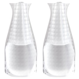 MODGY Expandable Flower Vase, Plastic Decorative Modern Foldable Printed Vases for Centerpieces for Wedding, Dining Table, Home Decor, Living Room, Bathroom, Office, Crys, 2 Pack