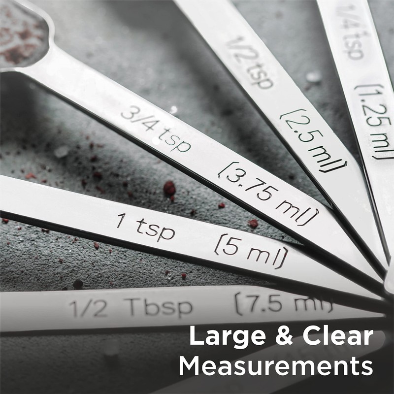 Deiss PRO Heavy Duty Stainless Steel Measuring Spoons for Cooking