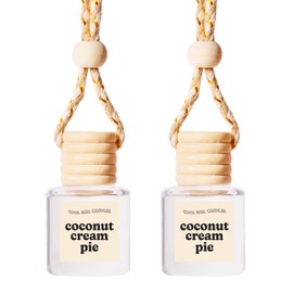 COOLGIRLCANDLES Coconut Cream Pie Car Hanging Fragrance Oil Diffuser Car Air Freshener Diffuser for Essential Oils, Scents Aromatherapy Automobile Diffuser, Long Lasting Car Diffuser Bottle