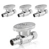 4-PCs HeSun Pex Straight Stop Valve, 1/2" PEX x 3/8"