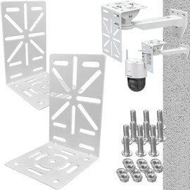 Right Angle Dome Camera Bracket Hardware Universal Wall Ceiling Mount Bracket Security Camera Hardware Surveillance Base 90° Angle Adjustment Hardware Housing White (Set of 2)