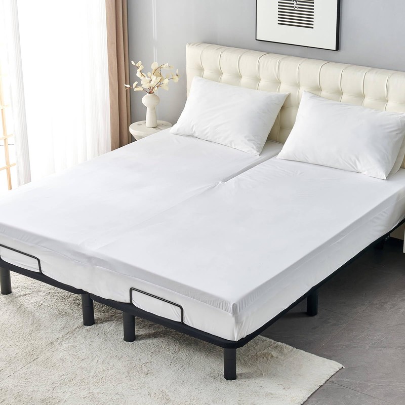 Kingnex Waterproof Split Top King Mattress Protector for Adjustable Bed