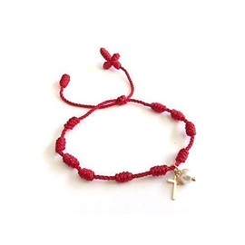 SIFRIMANIA Baptism Favors Handmade Rosary Bracelet Set of 6 Assorted Color Denarios