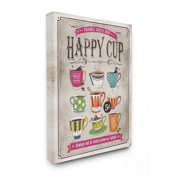 Stupell Industries Happy Cup Vintage Comic Book, Design by Artist