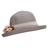 Women's Toyo Braid Large SIK Flower Accent Kettle Brim Hat