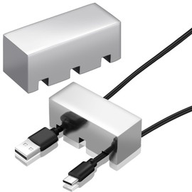 Tandefio 60 mm x 25 mm Cable Holder Clips Stainless Steel Cord Organizer Weighted Cable Management Cord Holder Cord Keeper for Desk Cord Management Fixture for Nightstand Mouse Office Home Travel