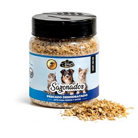 Sazonador para Comida de Perros y Gatos con Pescado, 100 g | Alto En Proteína, Omega 3 6 9, Mejora El Sabor, Para Perros Y Gatos, Uso Diario
