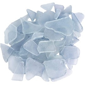 Nautical Crush Trading Sea Glass | Pale Ice Blue Colored Sea Glass Mix | 55 Ounces of Sea Glass for Art Crafts and Decor | Sea Glass Bulk