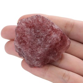 XIANNVXI Strawberry Quartz Raw Crystals, 1.8-2.2inch Healing Crystals Natural Rough Stones for Tumbling, Cabbing, Decoration, Polishing, Wire Wrapping & Energy Work