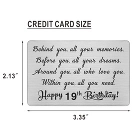 CPLJW 19th Year Happy Birthday Gifts for Women Men Girl Boy Him Her, Behind You, All Your Memories, Engraved Wallet Card Decorations Presents
