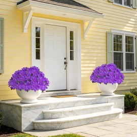 6 Ramos de dalias Artificiales Que no se decoloran, Ideales para Decorar el hogar, el jardín, el balcón y los Espacios de Estilo rústico (Morado)