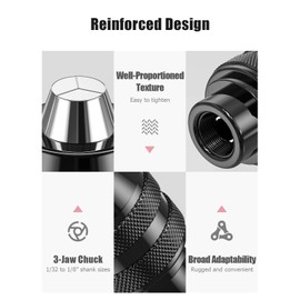 Drill Chuck Collet Set for Dremel, 14PCS 1/32" to 1/8" Replacement 4486 Drill Keyless Bit Chuck Shank Rotary Tool Quick Change Adapter