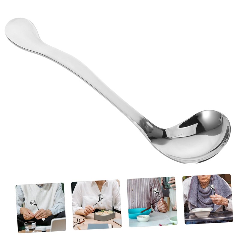 Mikinona Adaptive Feeding Spoon for Elderly Ergonomic Long Handle Self