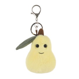 Apricot Lamb Fruit Sweet Pear Cute Keychain, Soft Stuffed Plushies Keychain Toys Bag Charm Purse Charm for Kids’ Backpack, Purse, 4 Inches