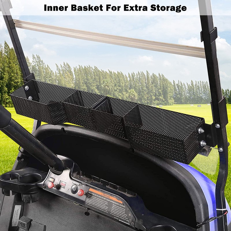 Golf Cart Front Inner Basket Mesh Storage Tray Organizer for