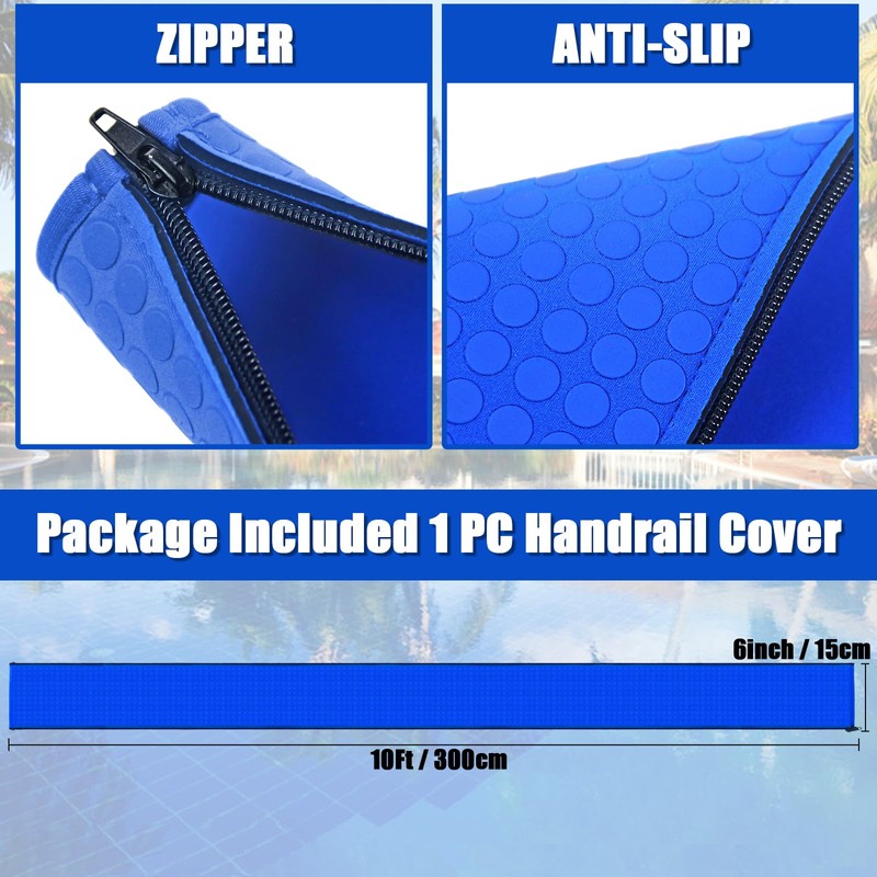 Pool Railing Covers 10ft, Non Slip Pool Handrail Covers with