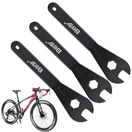 Gfamous Pack of 3 Bicycle Tyre Assembly Tool, Bicycle Tyre Change Tool, Bicycle Repair Tool Spanner, Bicycle Cone Wrench Set Tool (17, 18, 19 mm Black)