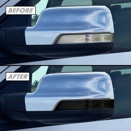 SlickMod PreCut Vinyl Smoke Tint for 2019-2022 Dodge Ram 1500 Side Mirror (3. Mirror Turn Signal, 20% Dark Smoke)