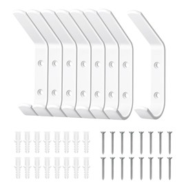 MEIJO Pack of 8 Coat Hooks, Coat Rack, Coat Rack, Wall Hanger, White, Wall Coat Rack for Bedroom, Bathroom, Kitchen
