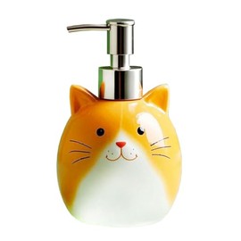 RockTrend Orange Cat Ceramic Soap Bottle Lotion Bottle Soap Dispenser with Pump