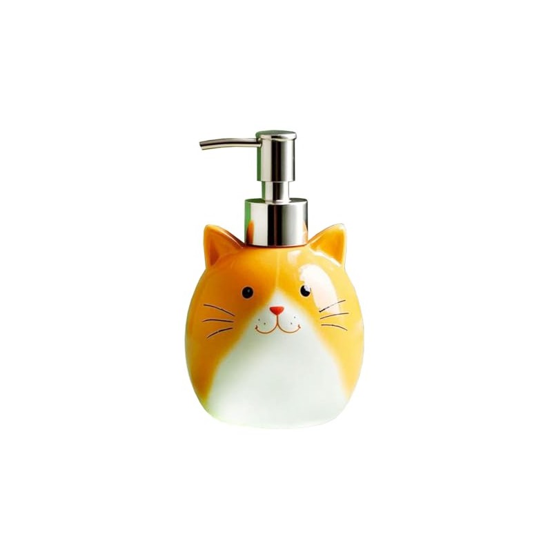 RockTrend Orange Cat Ceramic Soap Bottle Lotion Bottle Soap Dispenser