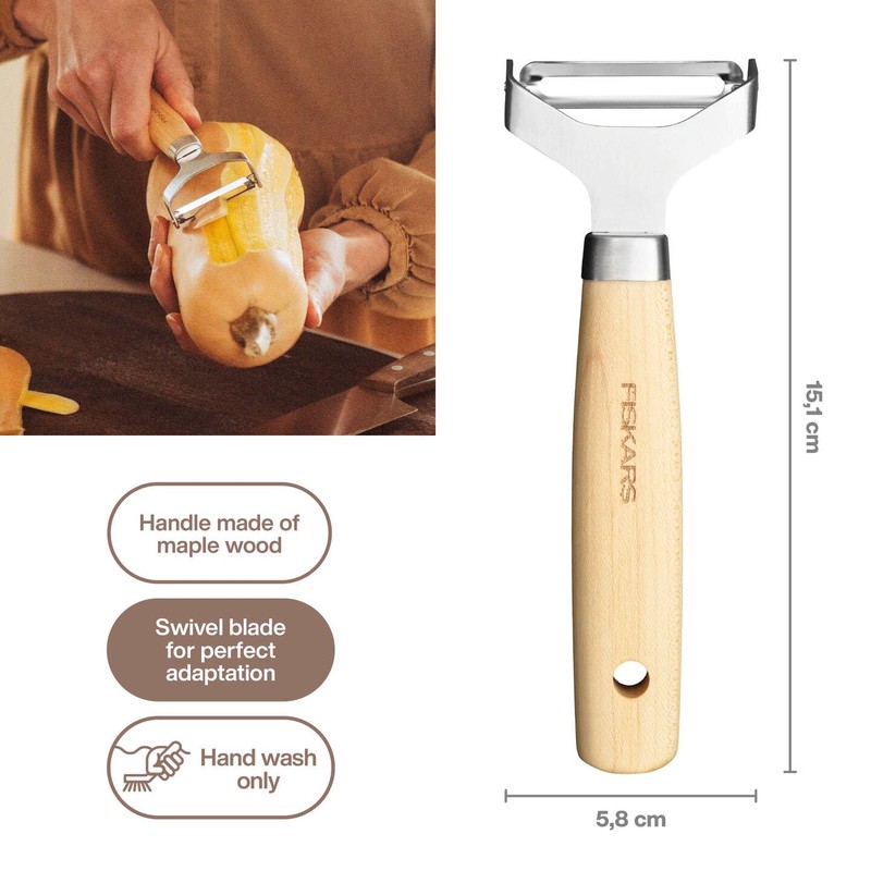 Fiskars Folken 1075682 Y Peeler with Movable Blade, Fruit and
