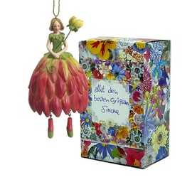 Flower Girl Dalie Hanging Elf Figurine Flower Fairy Figurine Flower Figure Sculpture Flower Children in Gift Box