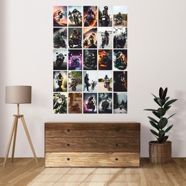 CVANU 25pcs Bikers Pattern Printed on Collage Kit Posters with Glue Dot Tape for Wall Decoration (6inchX4inch)_202310-120