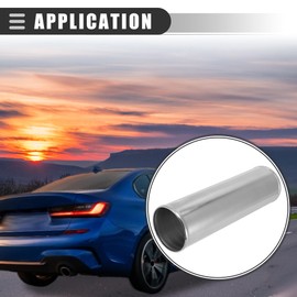 Motoforti Universal OD 3.5" 89mm Length 12" 300mm Aluminum Alloy Tube Intercooler Pipe Straight Air Intake Tube, Silver Tone