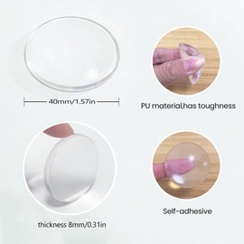 6 Pcs Guard Door Stoppers Wall Protector,TOMIBAOLE Clear Strong Self-Adhesive Door Knob Bumpers,Reusable Shock Absorbent Rubber for Home,Office,Kitchen,Furniture(Round Clear, 6pcs 1.57"×0.3”)