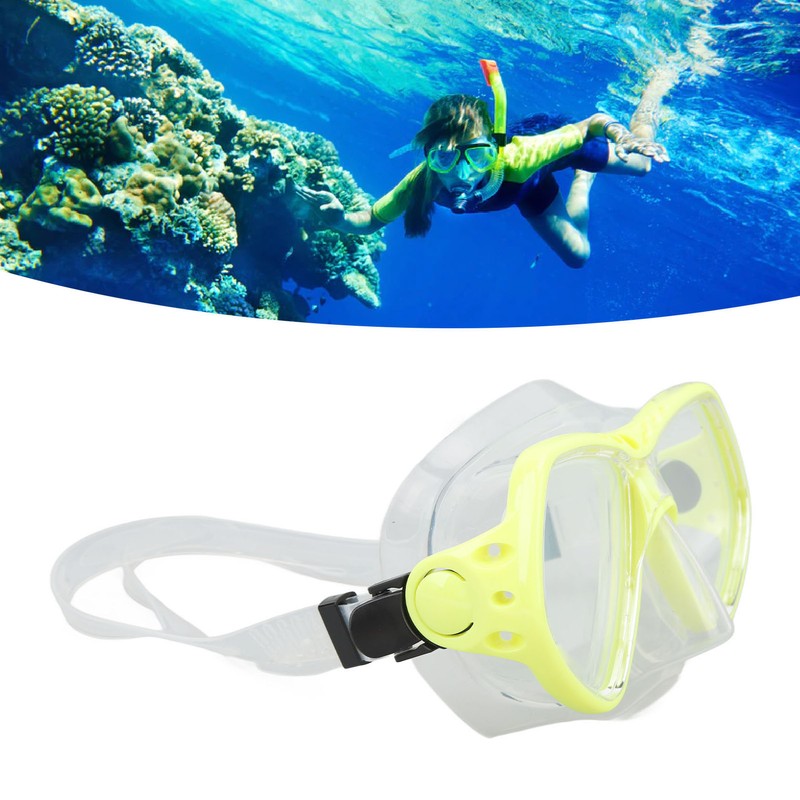 Diving Goggles Swim Glasses Silicone Adjustable Strap Tempered Glass Thickened