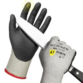High Level Cut Resistant Work Gloves for High Risk Work, ANSI A7 Cutting Gloves with Reinforced Thumb, Used for WoodWorking, Construction, Non Slip, Durable, Breathable & Cool, L, 6 pairs, PR3727
