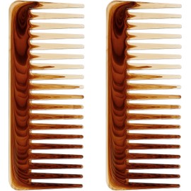 2PCS Wide Tooth Comb, Large Wide Tooth Comb for Women Men and Kids，Handmade Wide Tooth Comb for curly hair, Shower Comb Hair Detangler Comb for Curly Hair Wet Dry Hair, Professional hair cutting combs