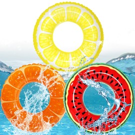 Jesir Fruta Piscina Flotadores, 3 Piezas de Inflables para Alberca                                                                                    